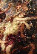 RUBENS, Pieter Pauwel The Consequences of War (detail) oil painting on canvas